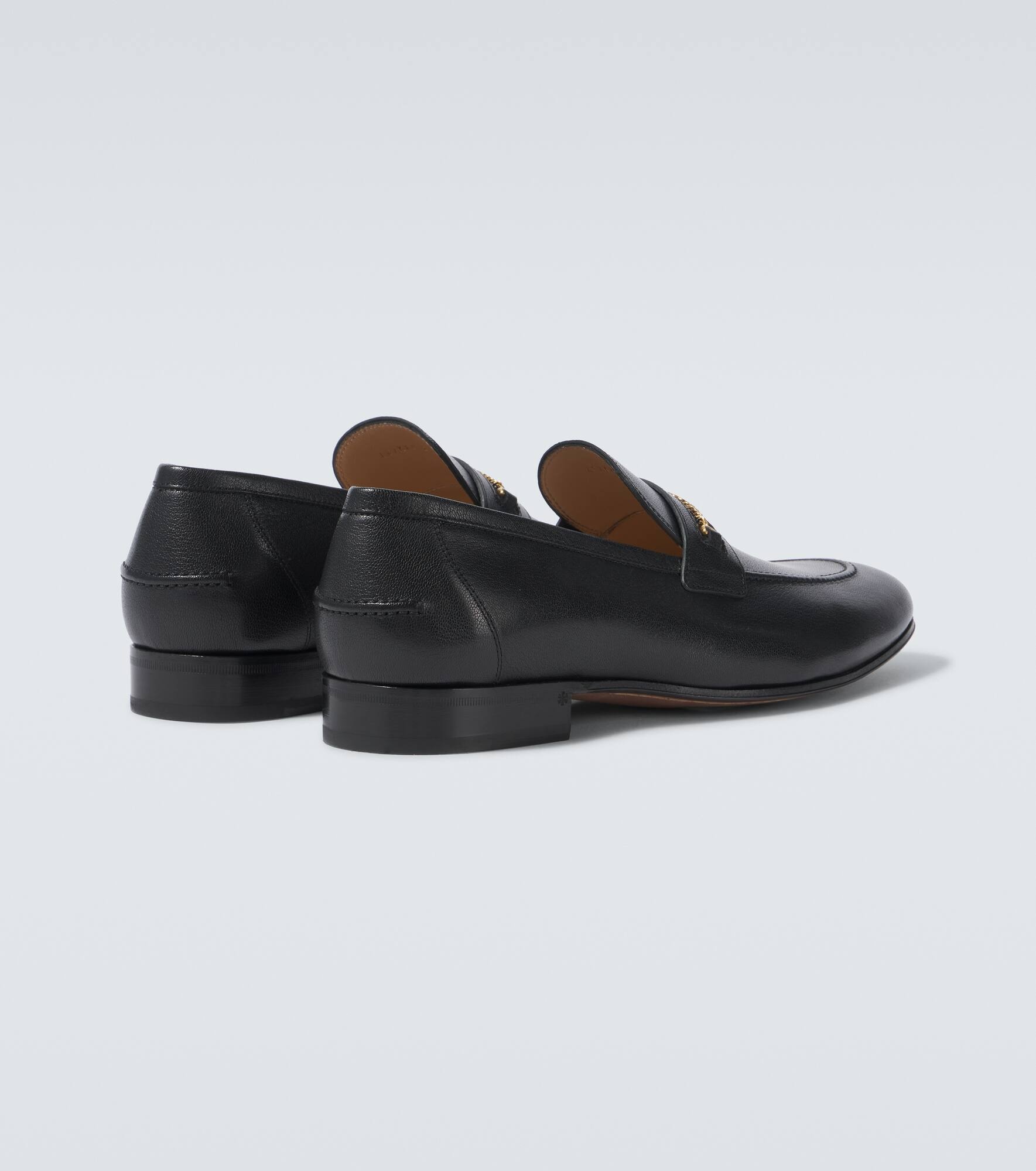 VLogo leather loafers - 6