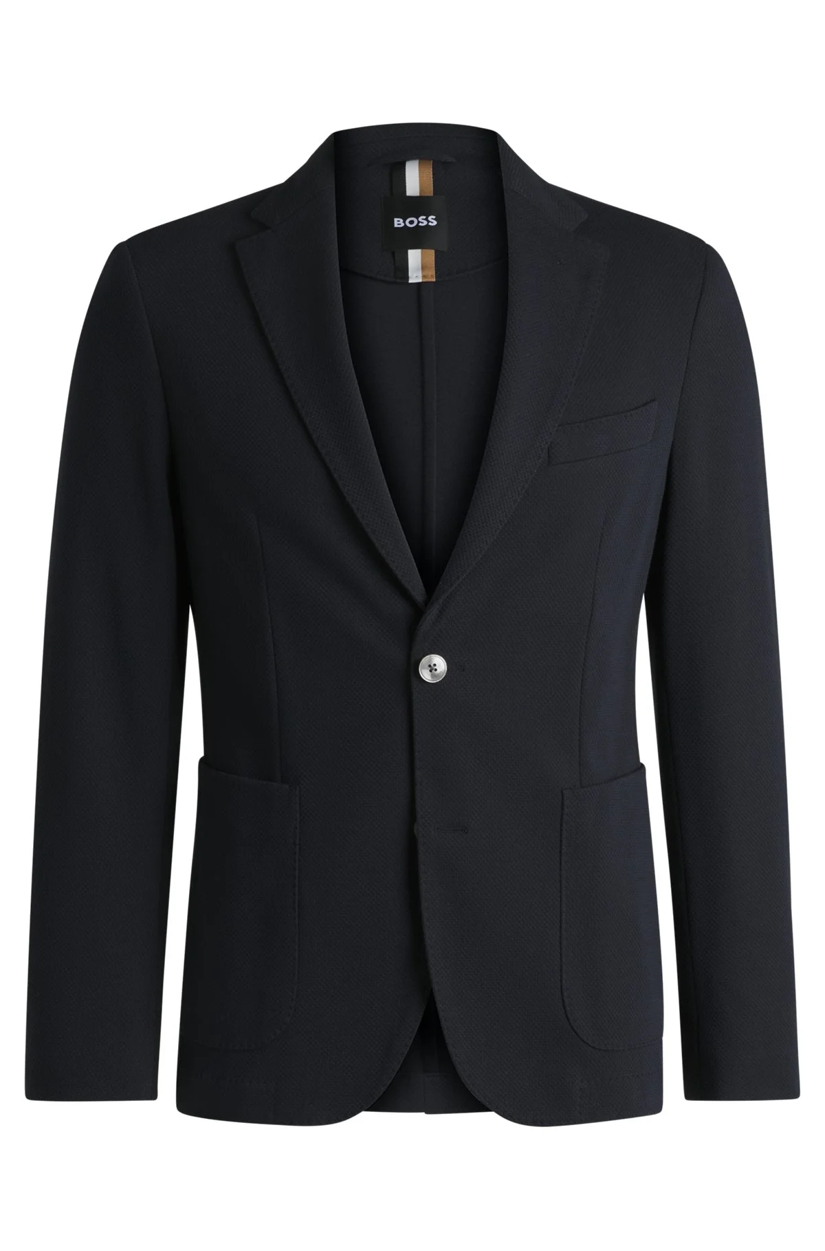 SLIM-FIT BLAZER IN MICRO-PATTERNED COTTON - 1