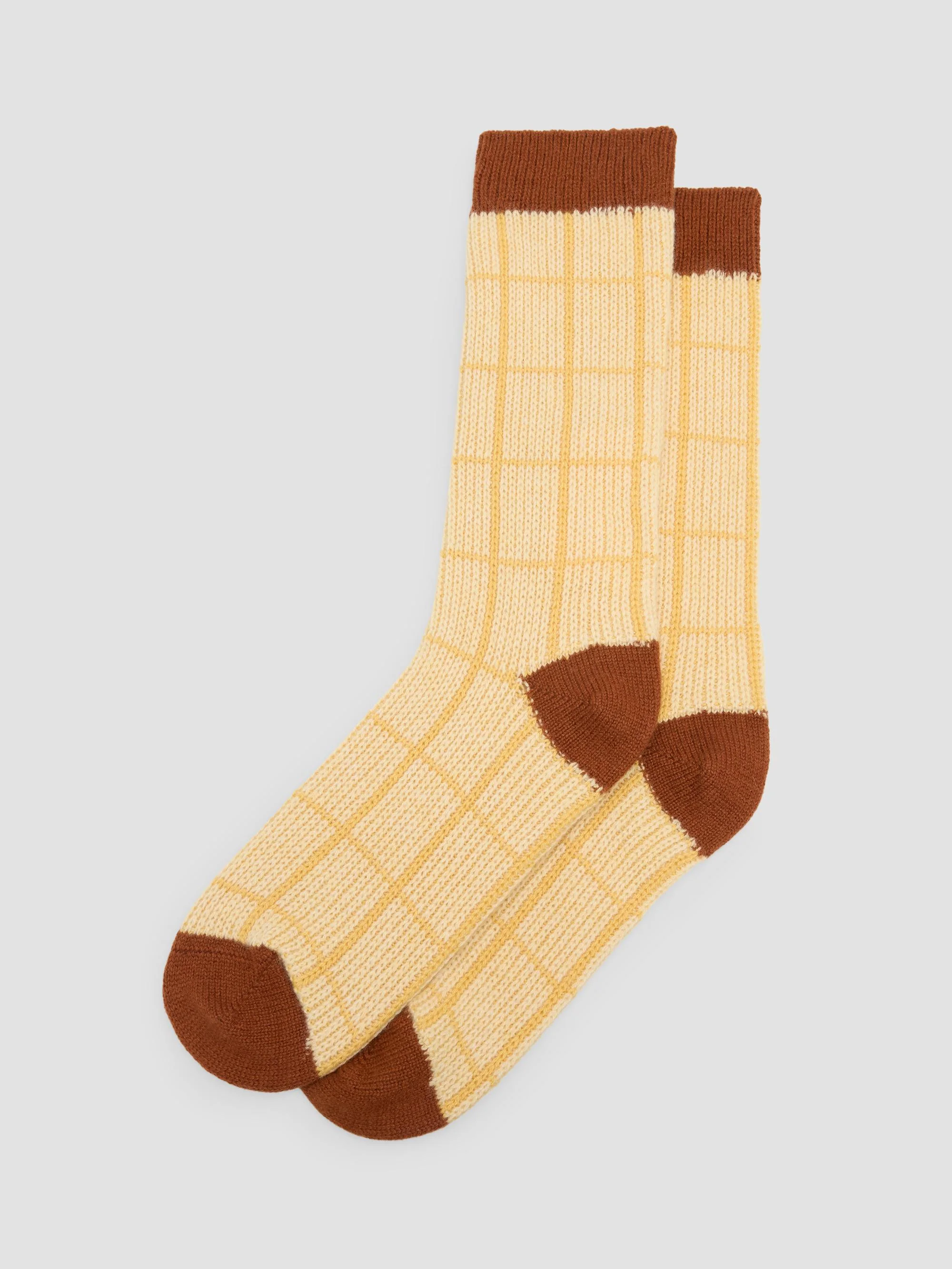 Women's The Checker Cashmere Soft Socks - Butter Combo - 1