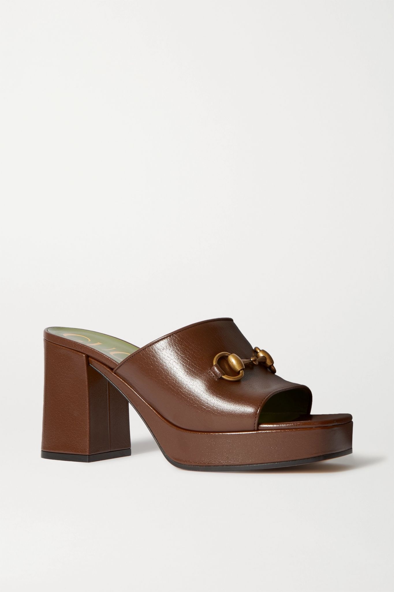 Houdan horsebit-detailed leather platform mules - 1