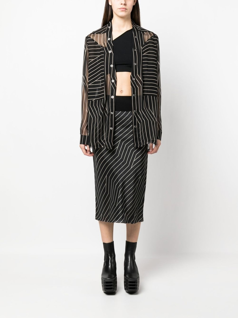 Rick Owens multi-way stripe midi skirt outlook