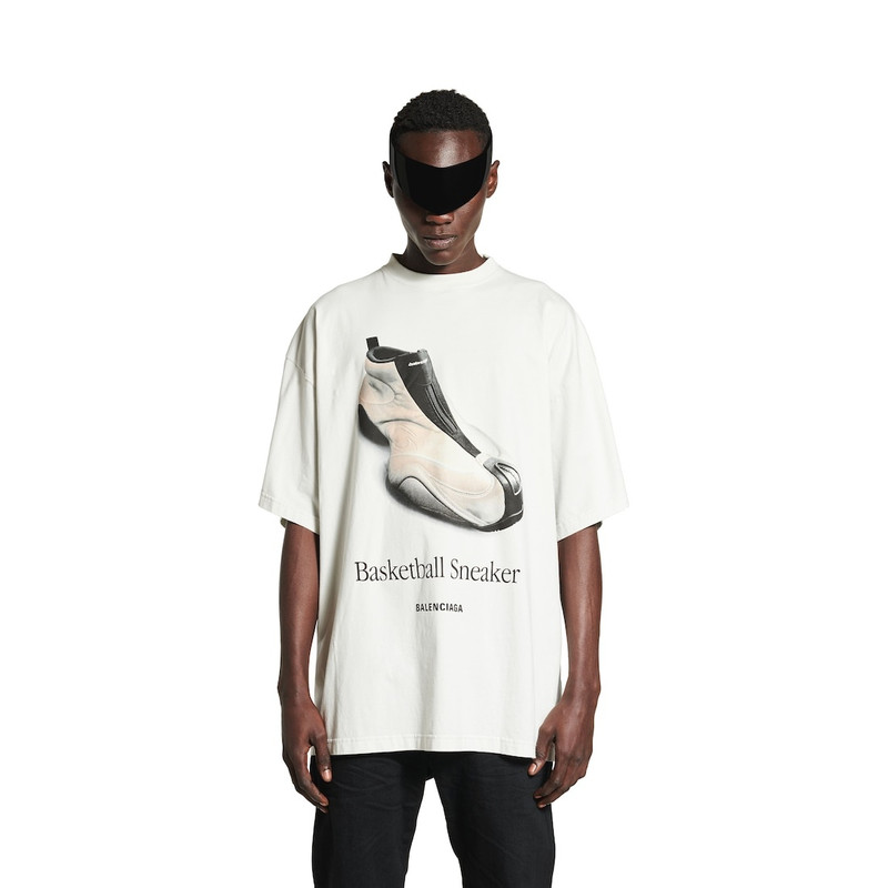 Men's Basketball Sneaker T-shirt Oversized in Dirty White 5