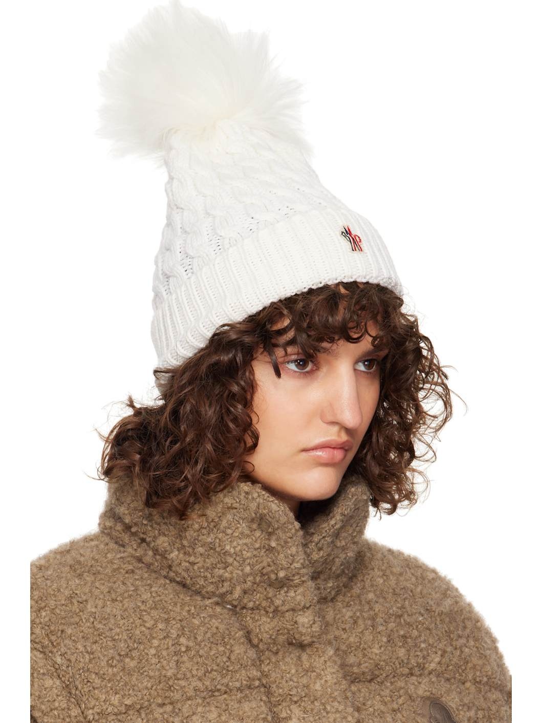 White Wool Pom Pom Beanie - 2