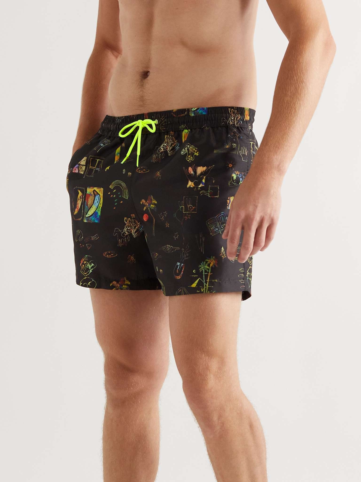 Mid-Length Printed Swim Shorts - 2