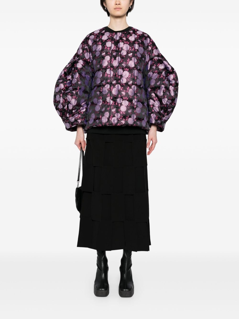 floral detail puffer jacket - 2