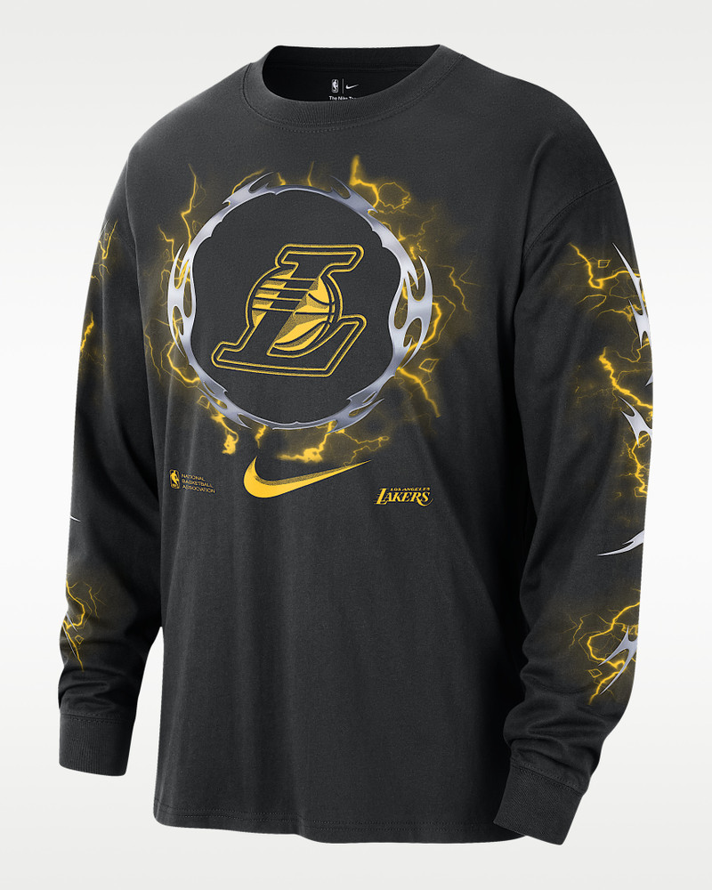 Los Angeles Lakers Courtside Men's Nike NBA Long-Sleeve T-Shirt 1