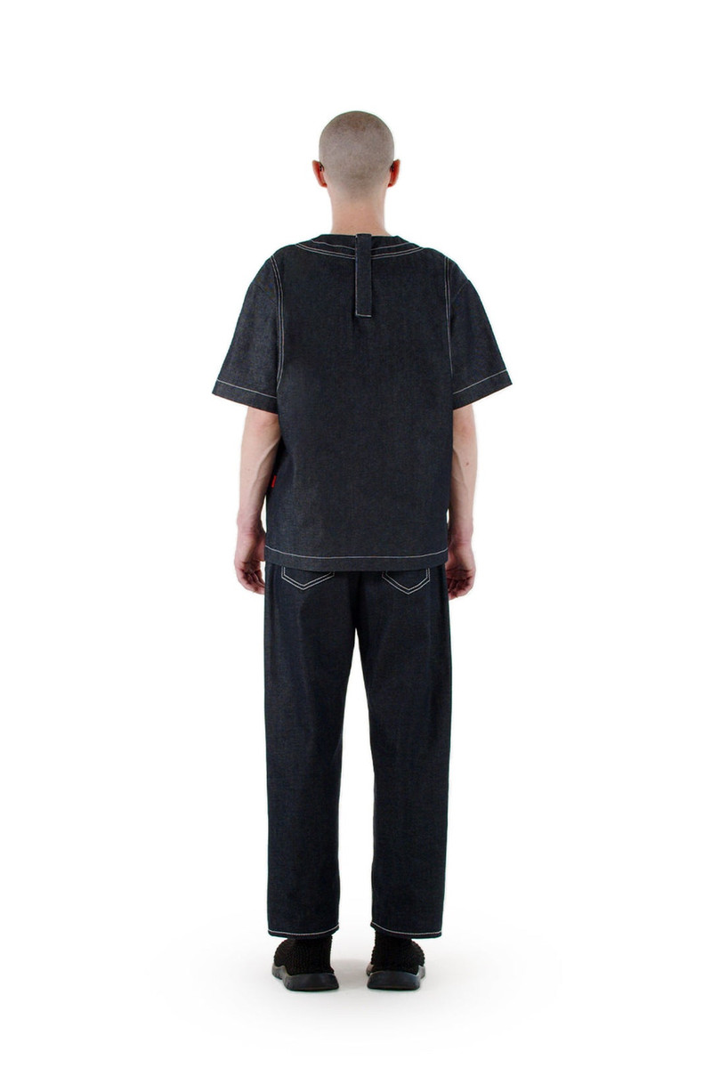 SUNNEI WOVEN T-SHIRT / dark denim outlook