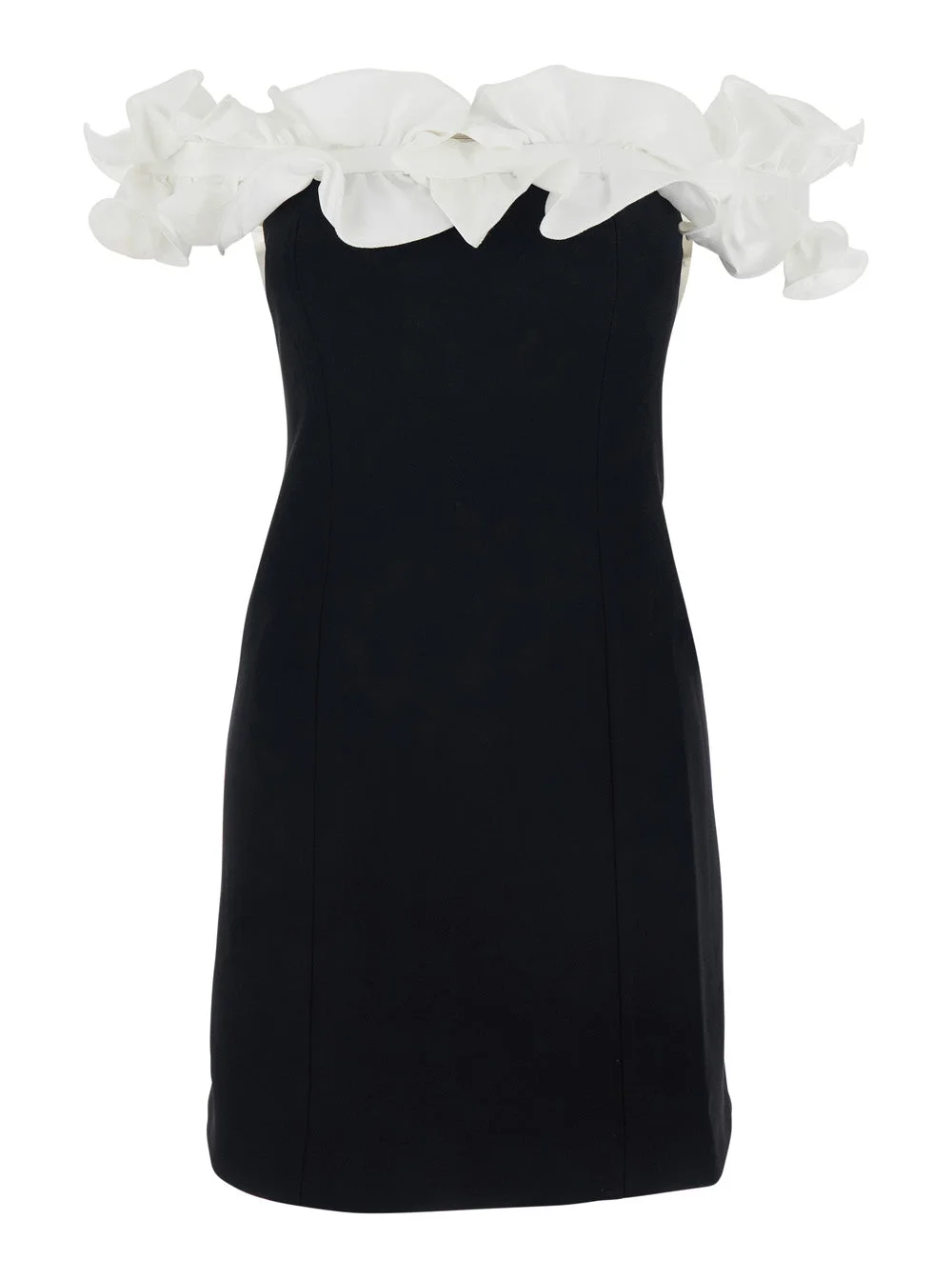 Rotate Women Black Dress With Bare Shoulders And Ruffle Details In Fabric Woman - 1