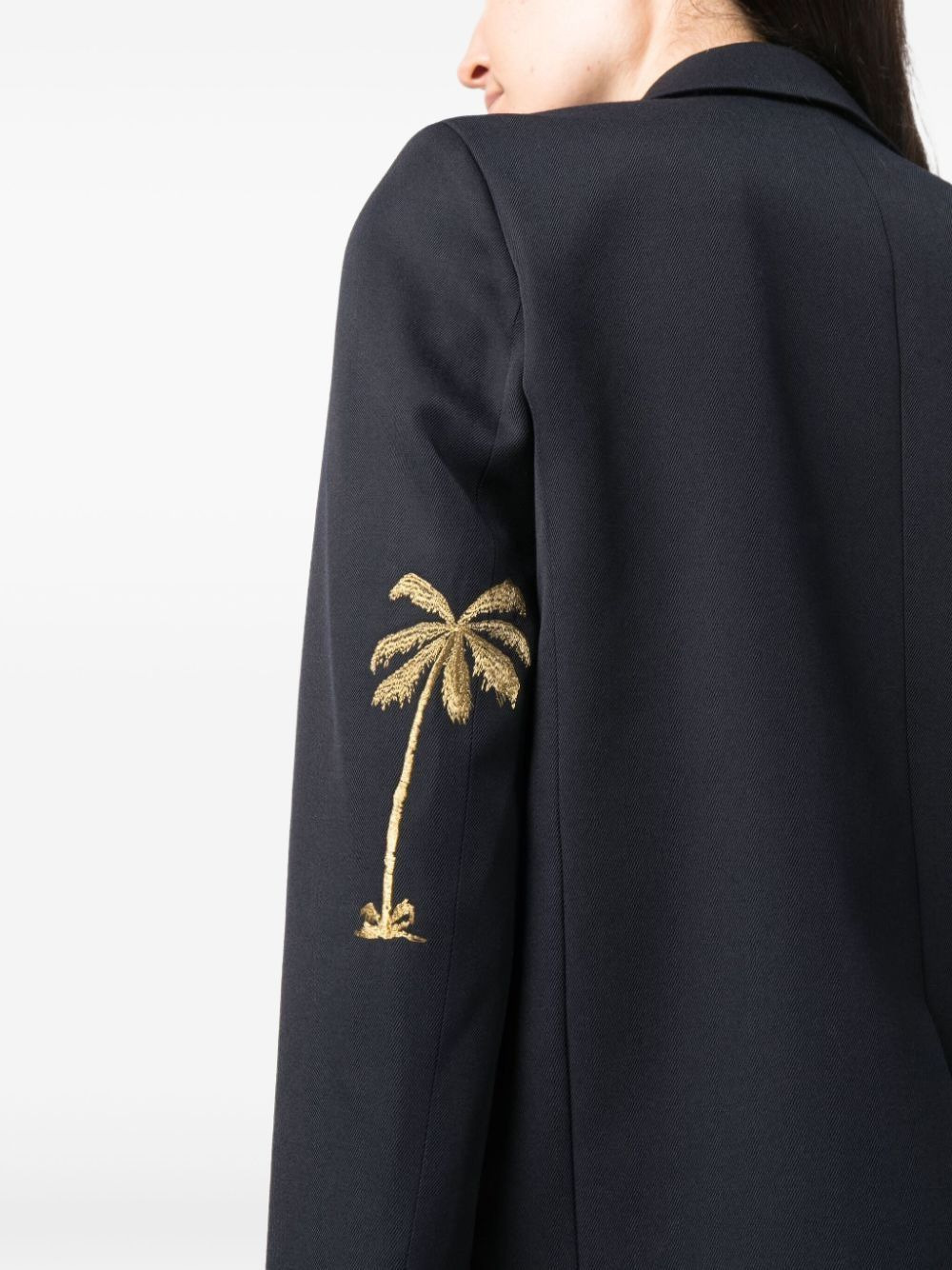 palm-embroidered blazer - 5