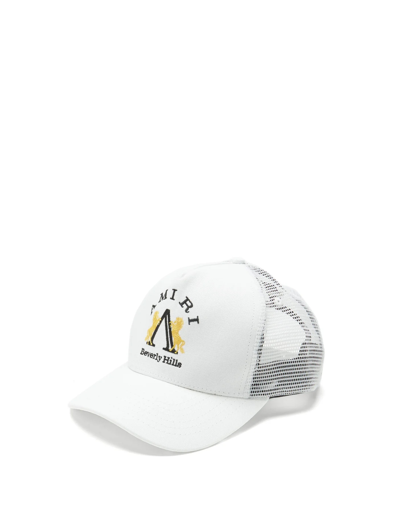 Beverley Hills-embroidered cotton trucker cap - 1