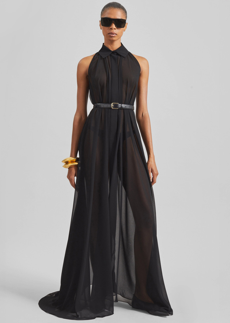 Dione Croc Leather Belt - Black 3