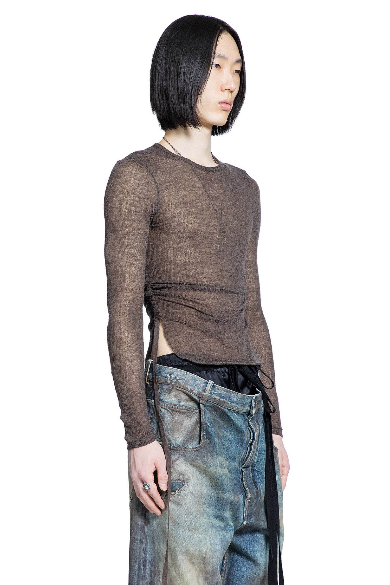 Brando Wrinkled Long Sleeve Crop Top - 2