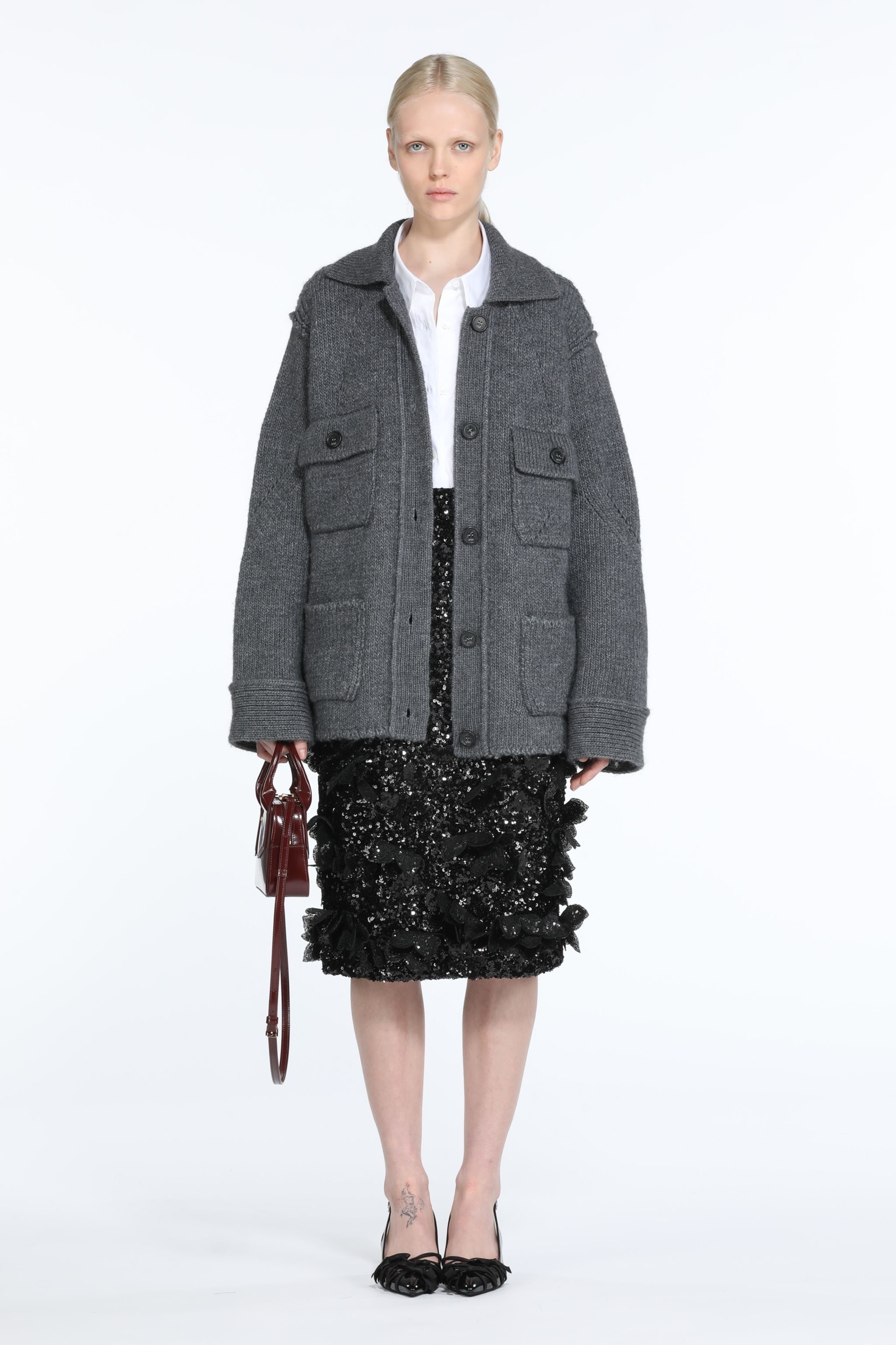 SEQUINNED MIDI SKIRT - 4