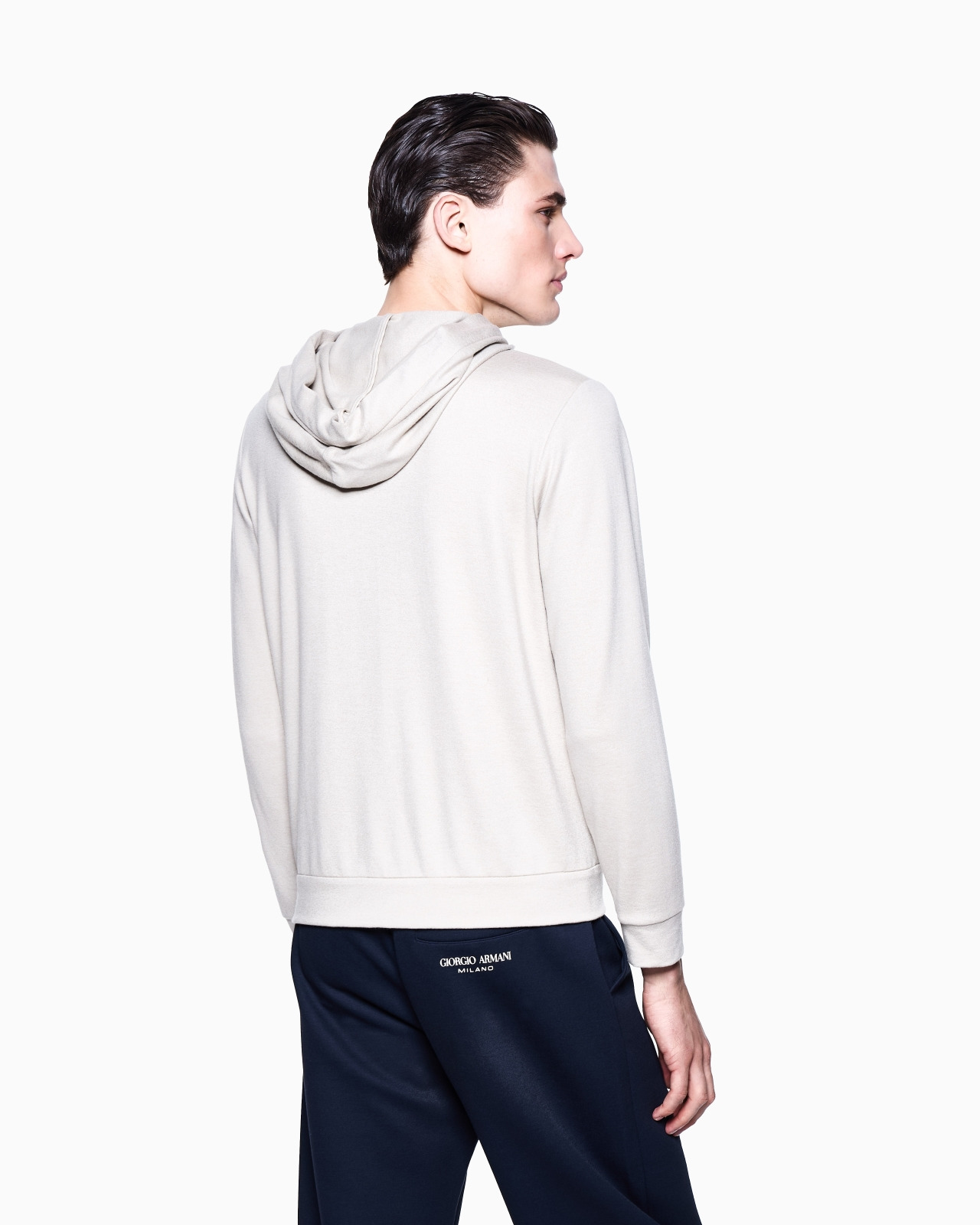HOODED SWEATSHIRT IN PURE CASHMERE CLOTH - 3