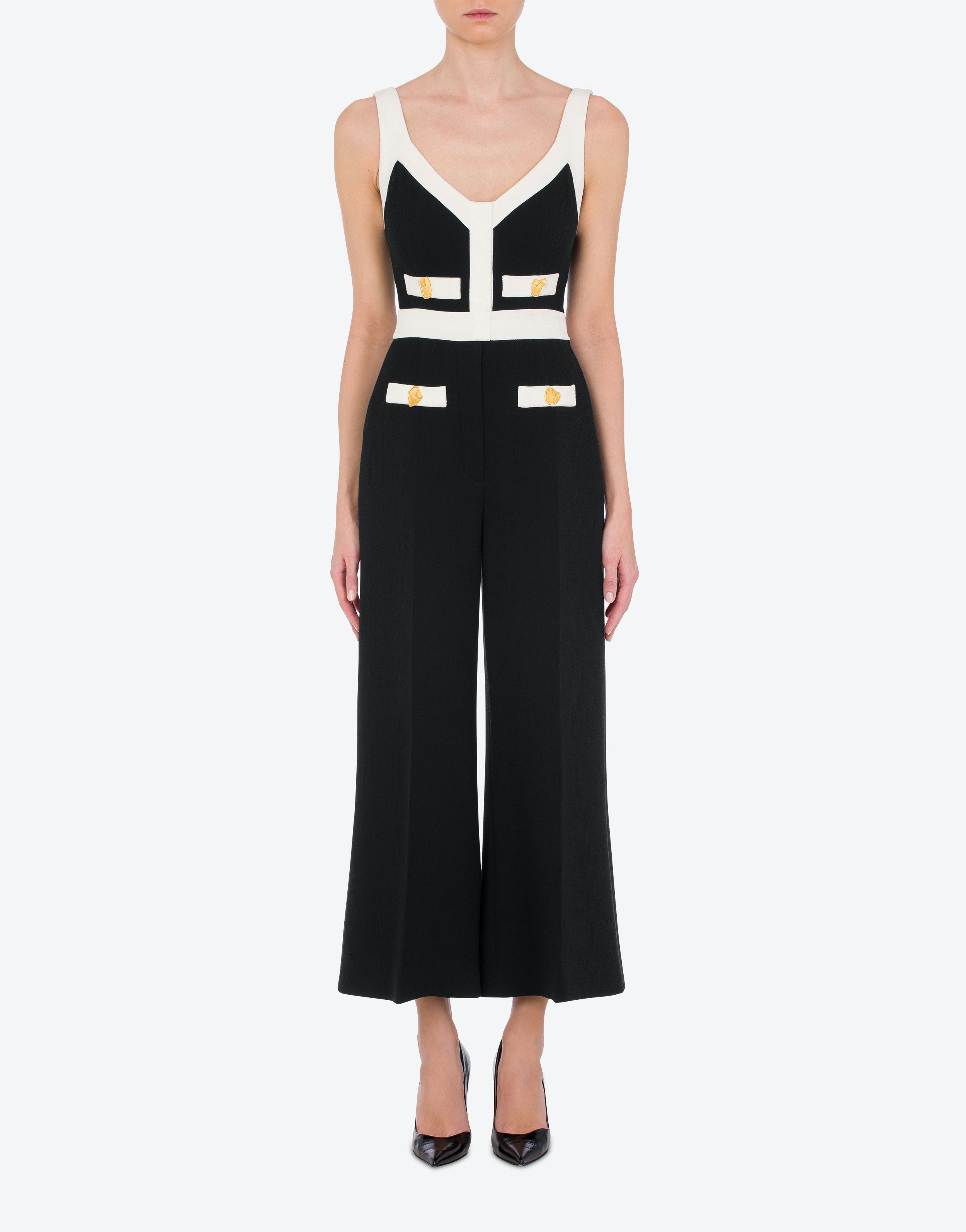 MORPHED BUTTONS STRETCH CRÊPE JUMPSUIT - 2