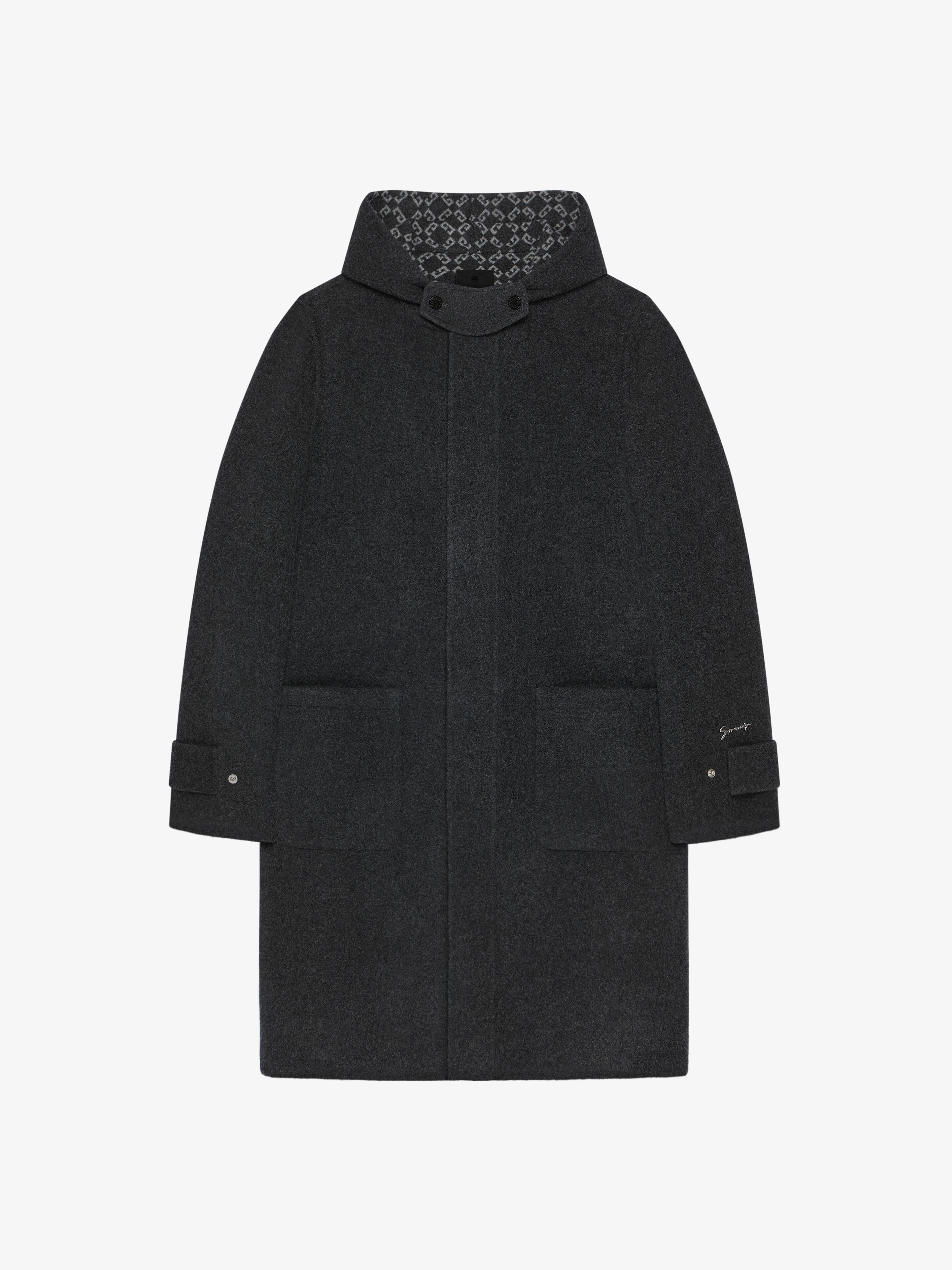 COAT IN DOUBLE FACE WOOL AND MONOGRAM 72 JACQUARD - 4