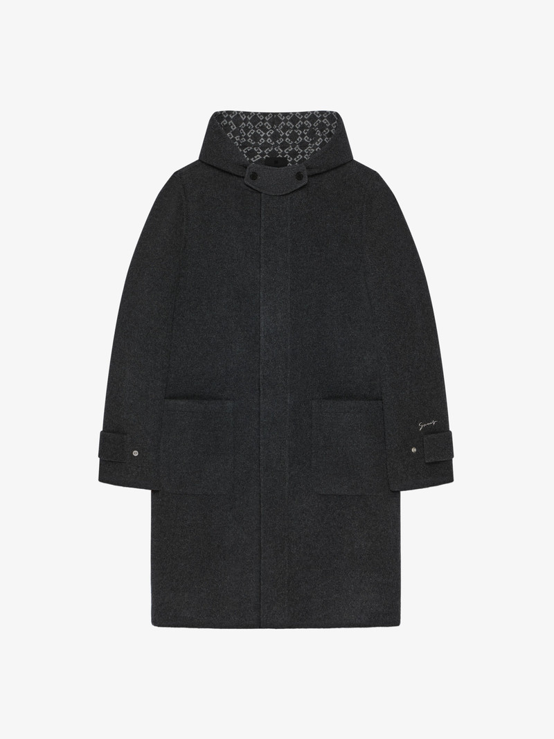 Givenchy COAT IN DOUBLE FACE WOOL AND MONOGRAM 72 JACQUARD outlook