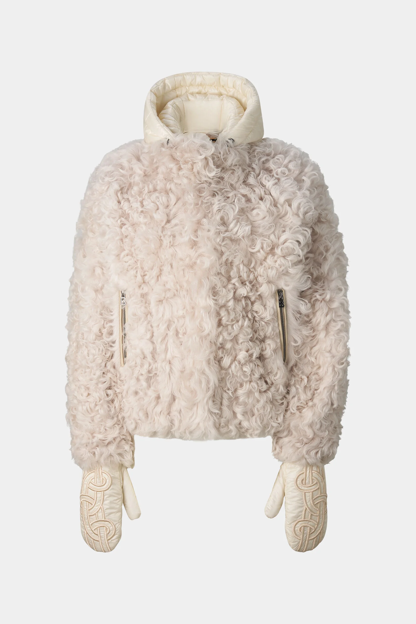 Liz Lambskin Jacket in Cream - 1