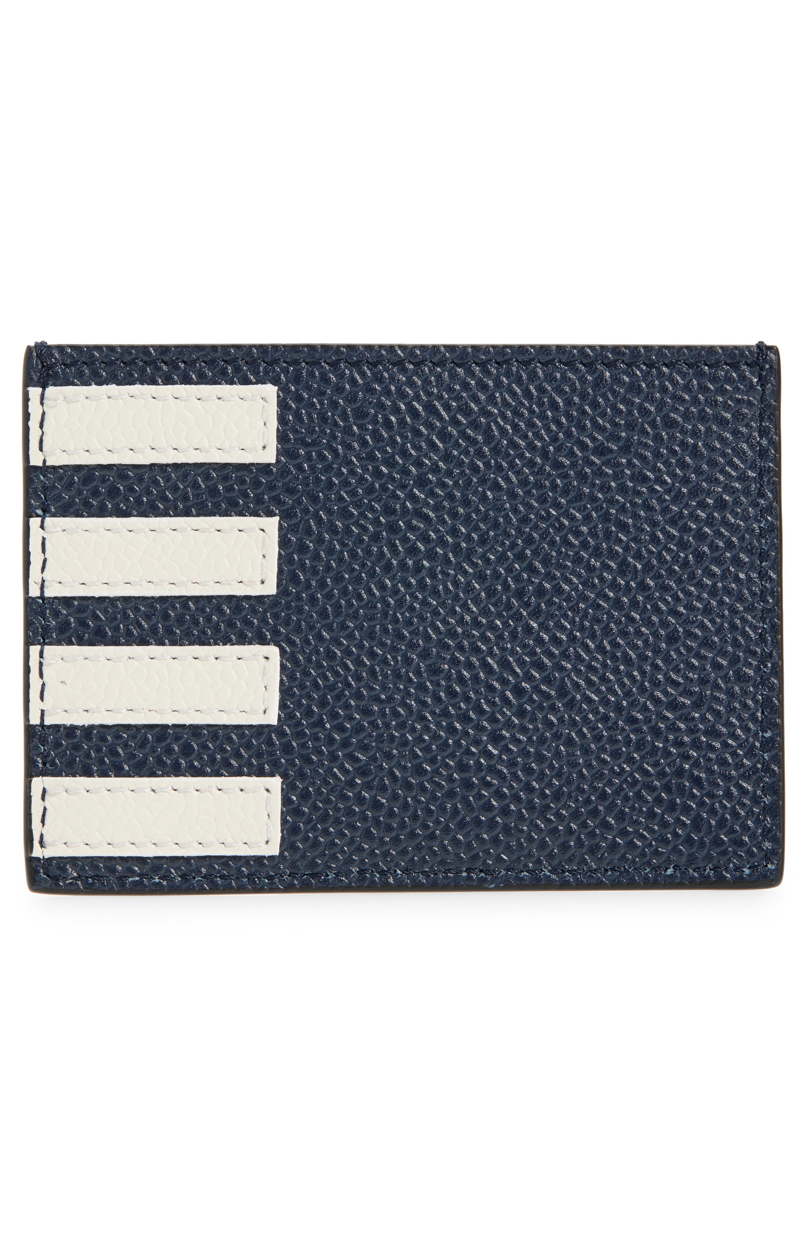 Thom Browne 4-Bar Leather Card Case in Navy at Nordstrom - 2