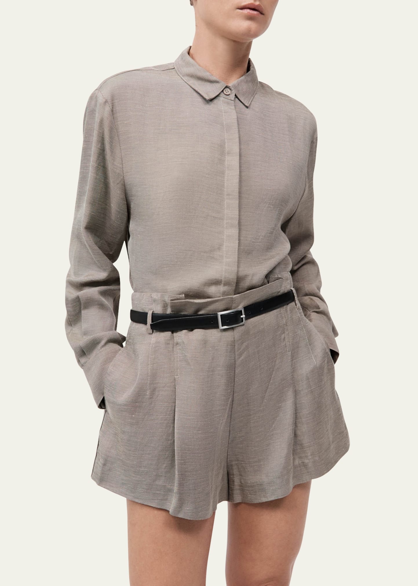 Melange Paper Bag Shorts - 5