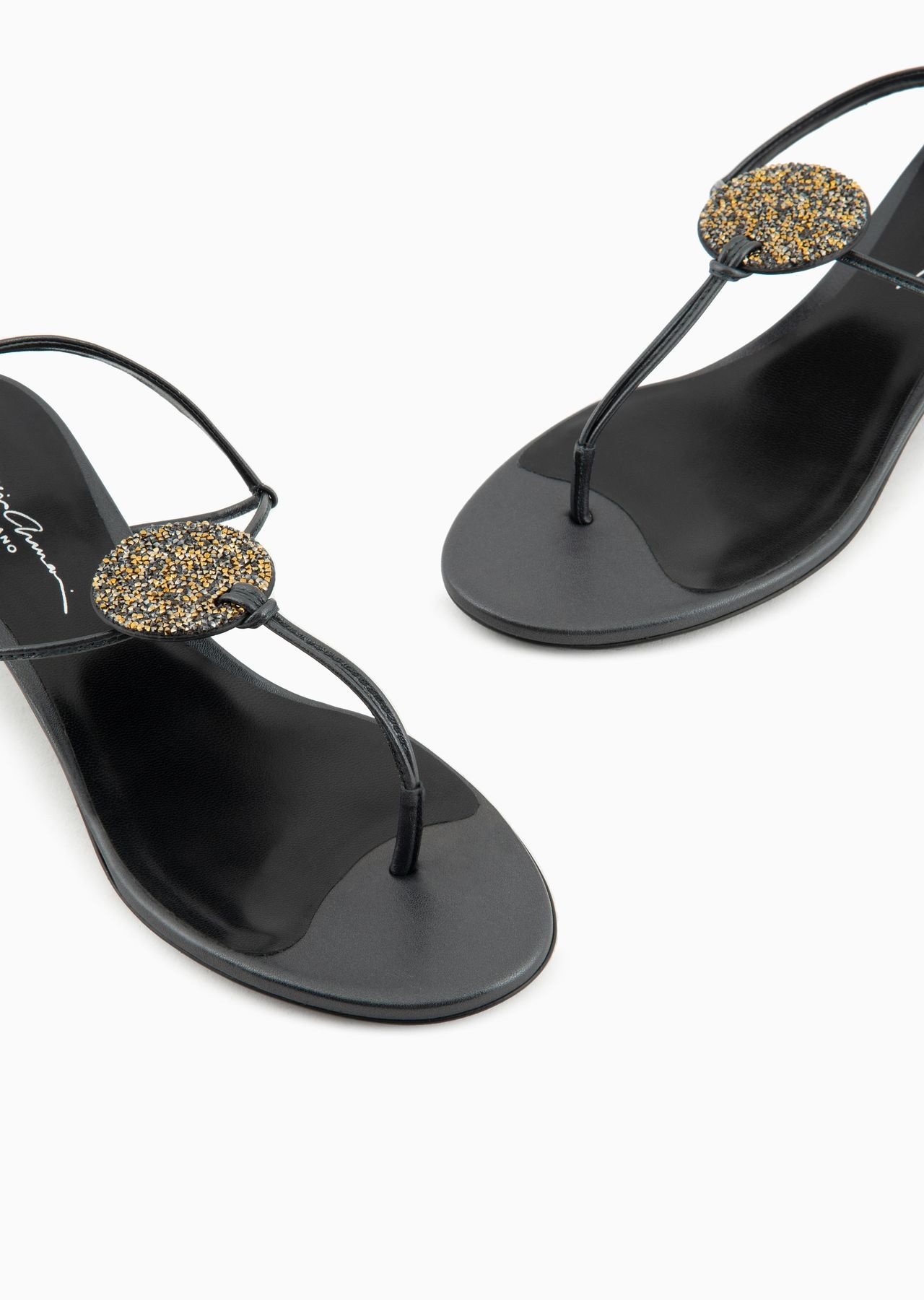 Laminated nappa-leather thong sandals with heels - 5