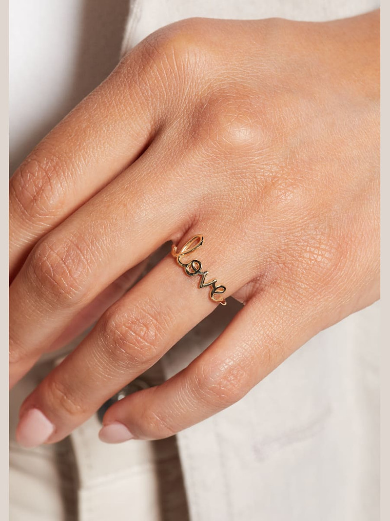 SYDNEY EVAN 14k Yellow Gold Pure Love Script Ring outlook