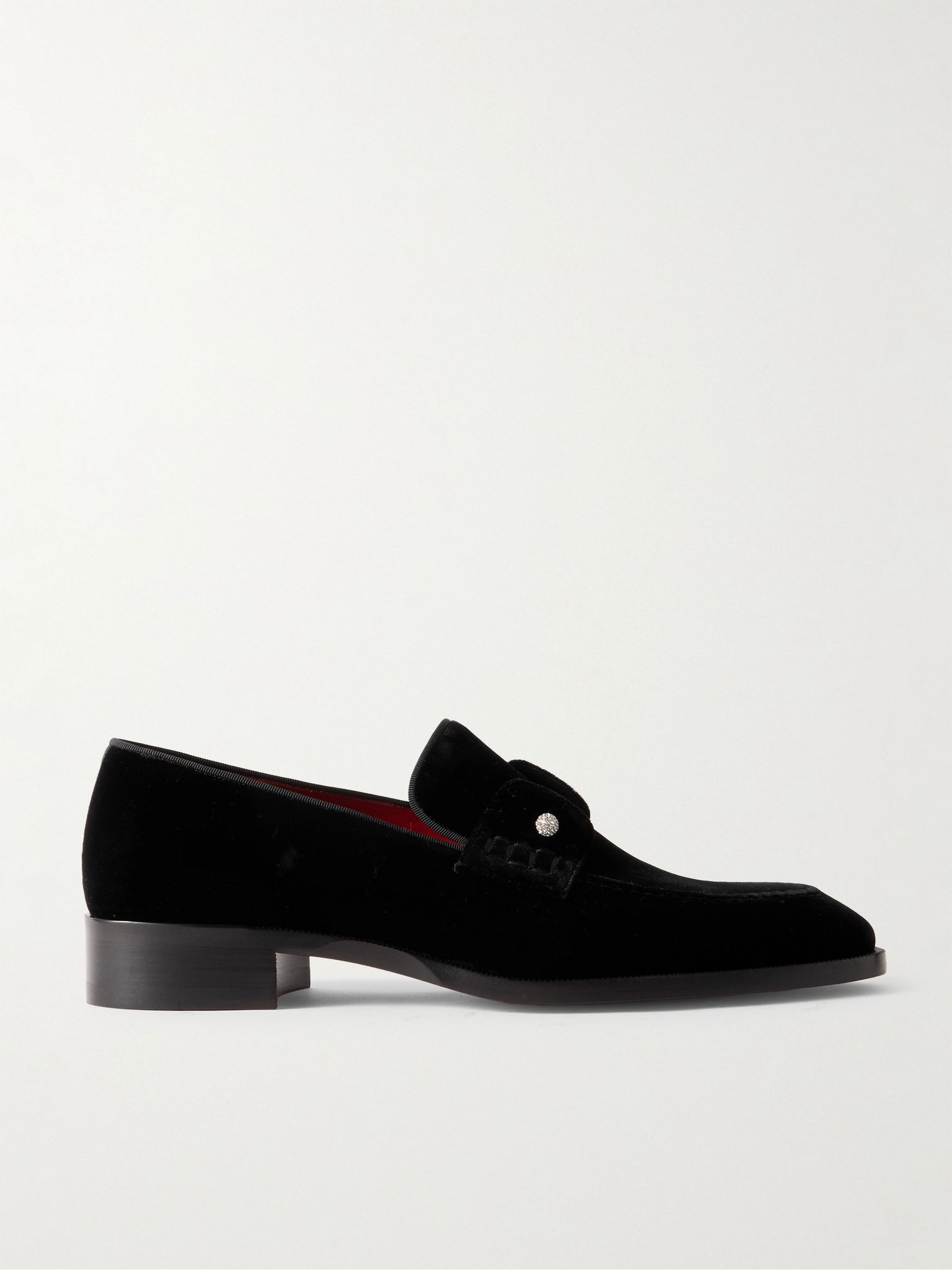 Chambelimoc Night Strass Embellished Velvet Loafers Black - 1