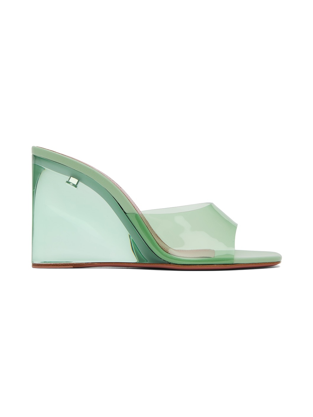 Green Lupita Glass Wedge Heeled Sandals - 1