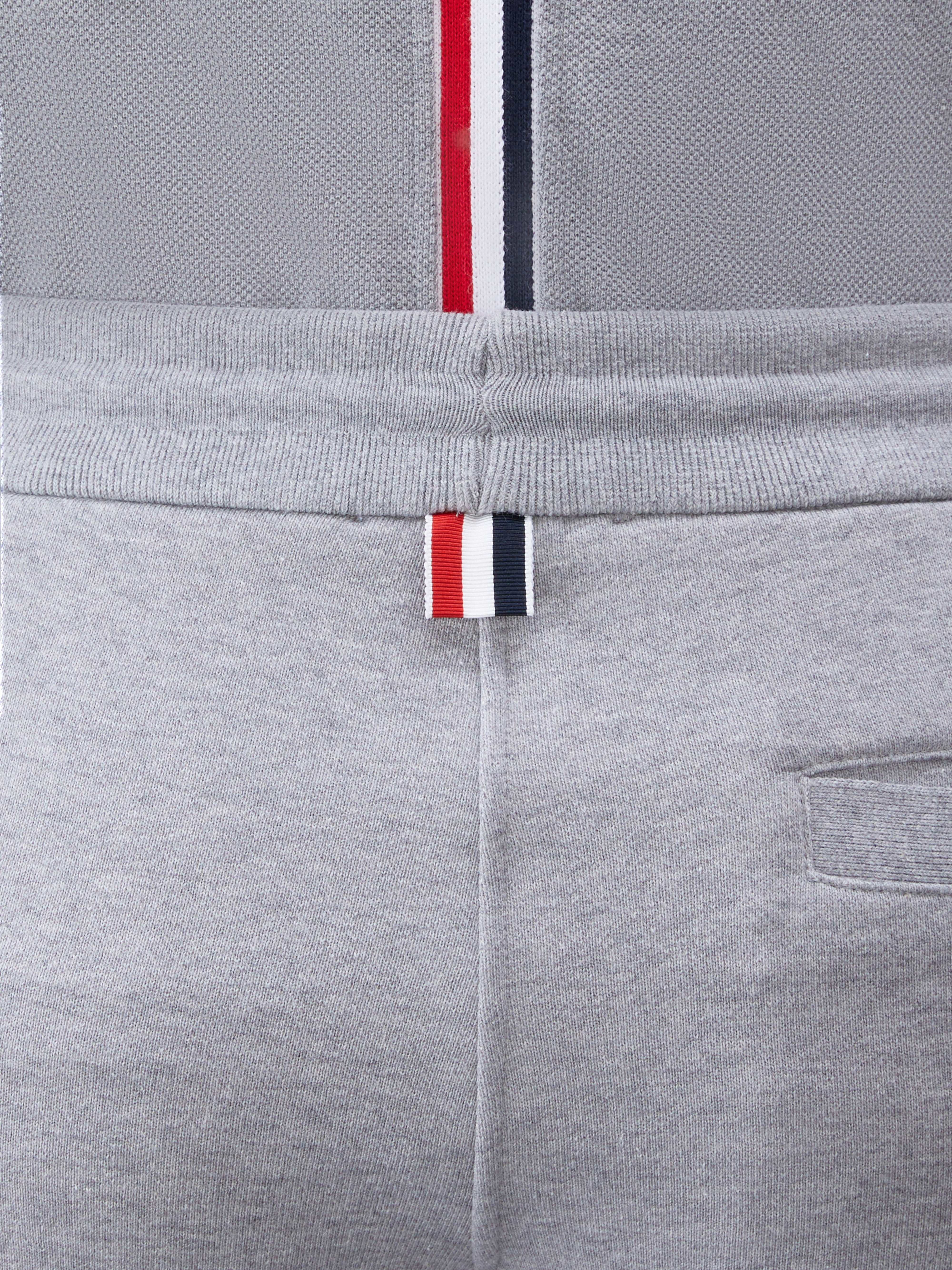 Light Grey Cotton Loopback Engineered 4-Bar Sweat Shorts - 6