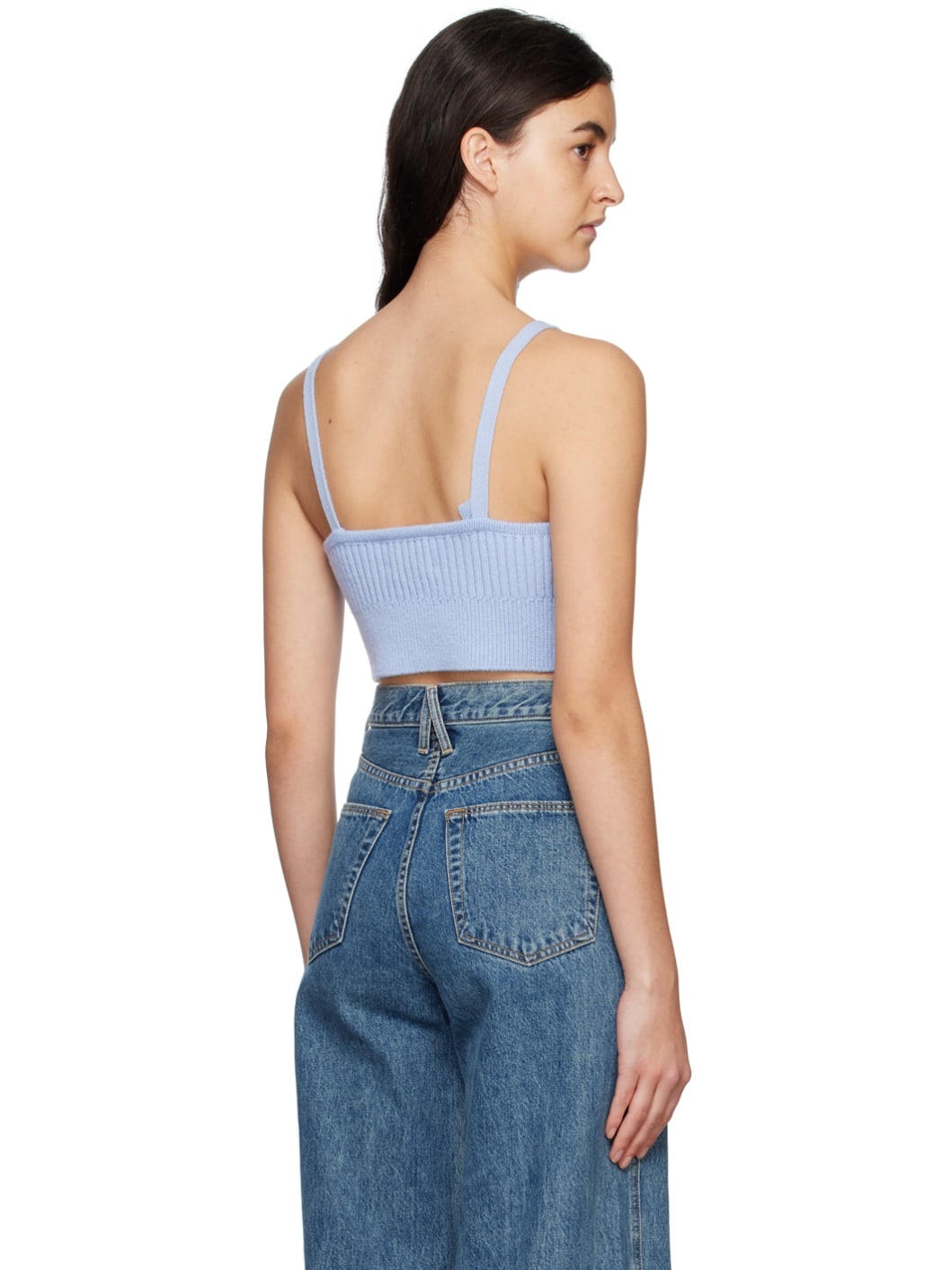 Blue V-Neck Tank Top - 3