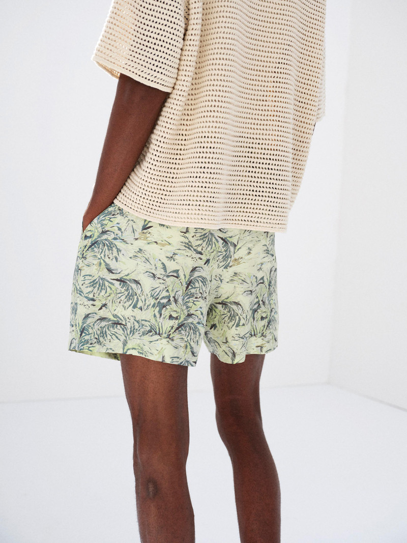 PRINTED AIRY SILK SHORTS 4