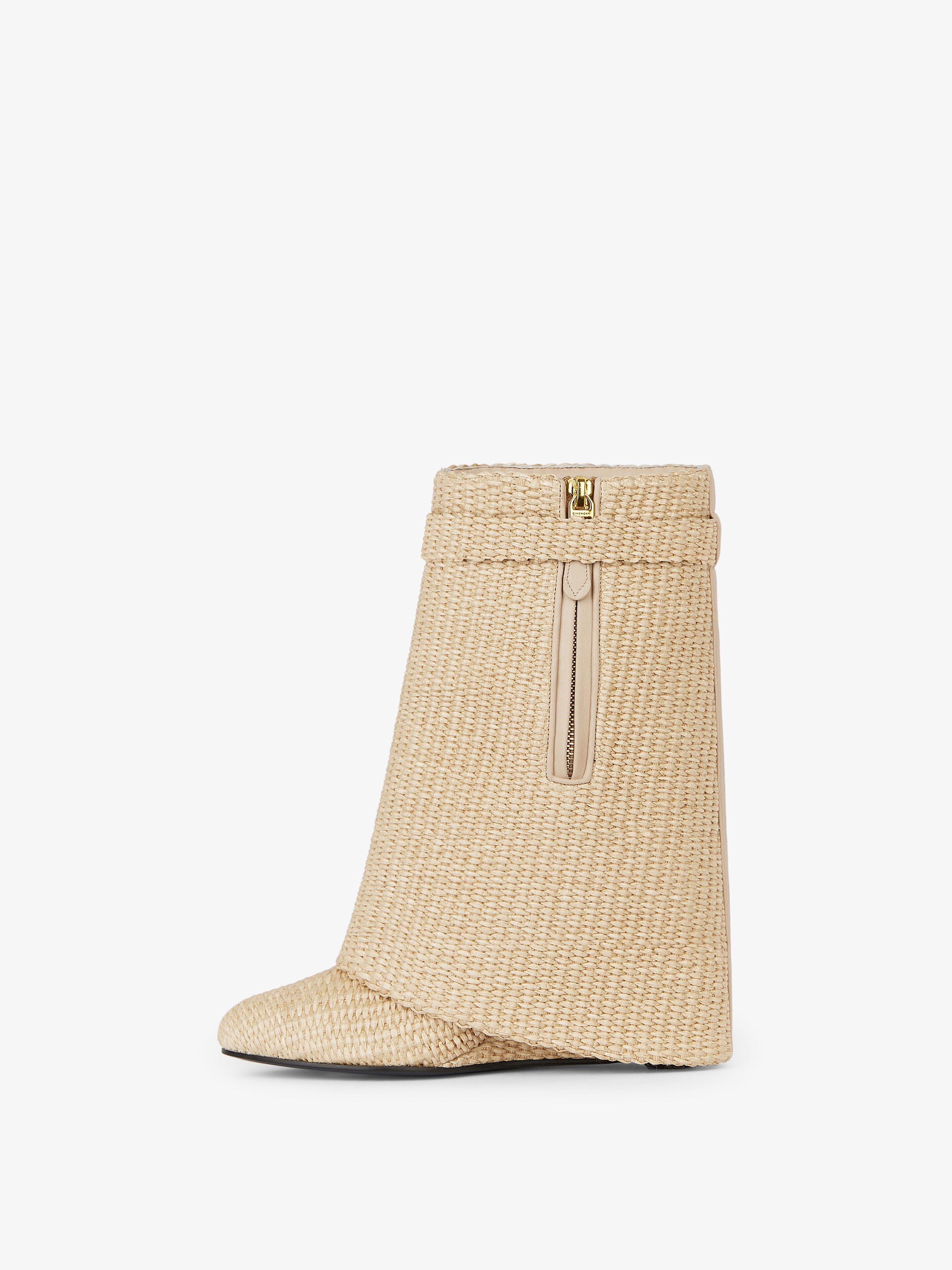 SHARK LOCK ANKLE BOOTS IN RAFFIA - 4
