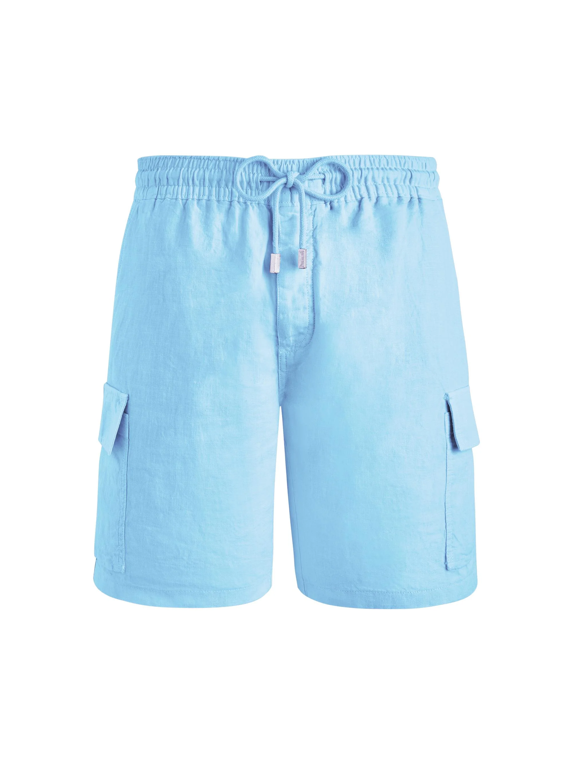 Men's Linen Cargo Swim Trunks - Blue - 1