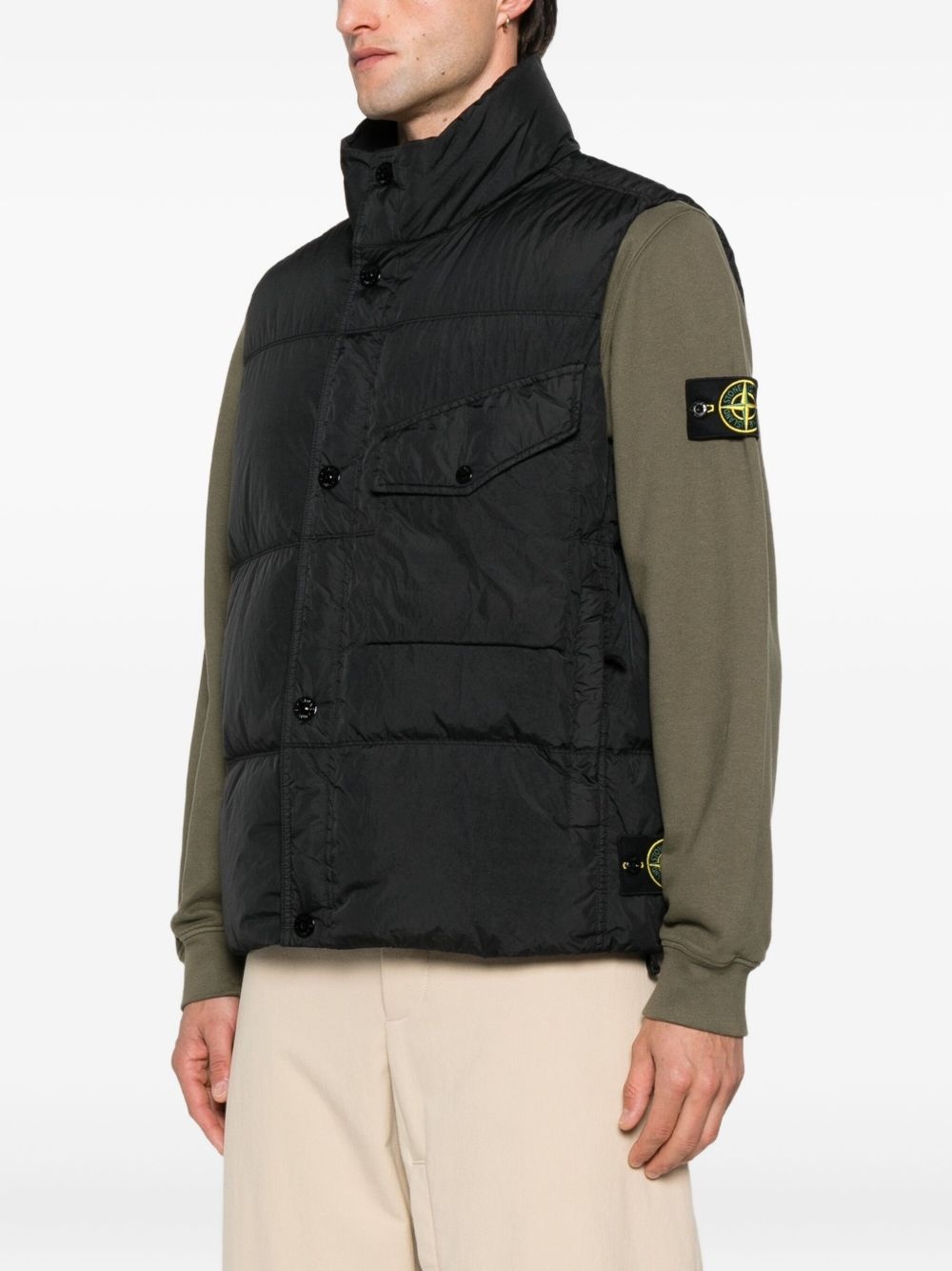 quilted panelled vest - 3