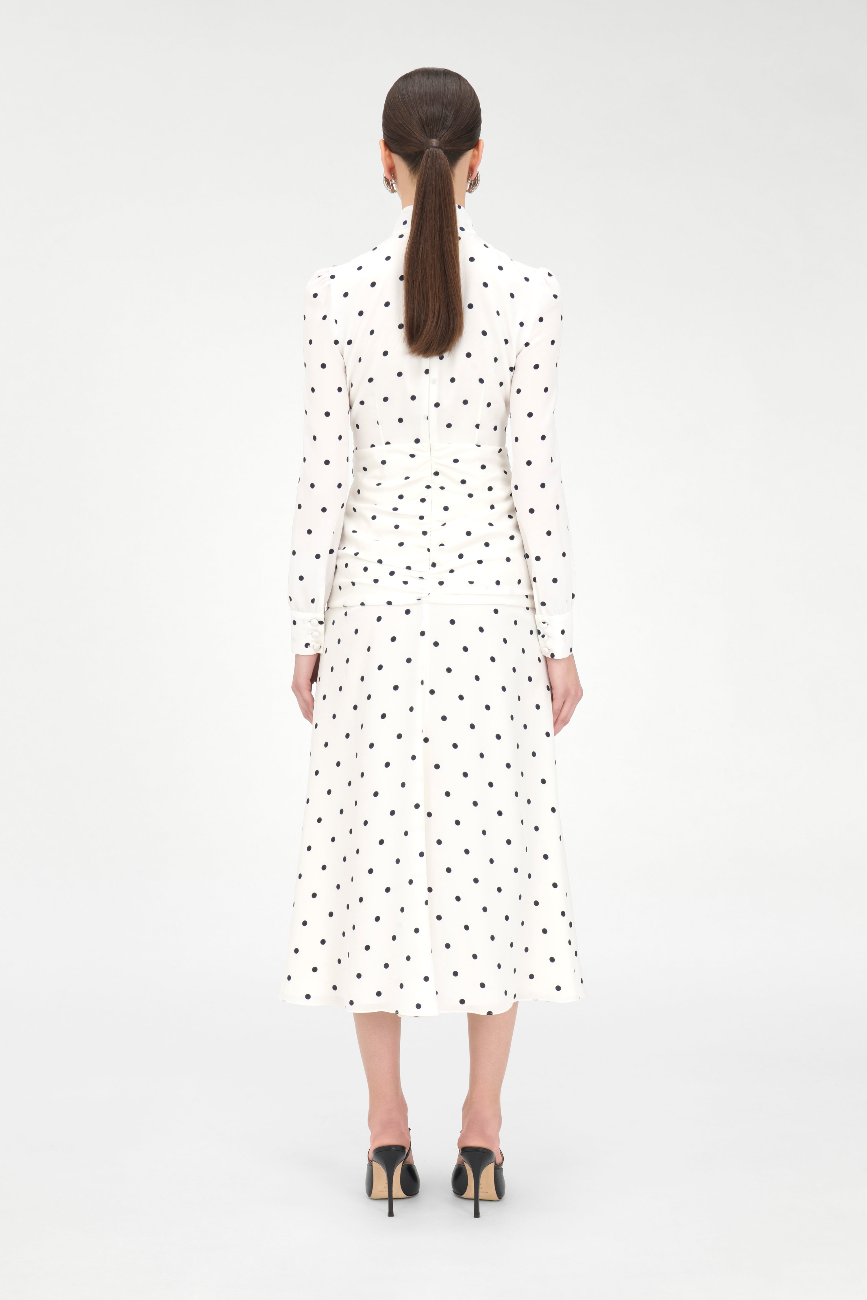 POLKA DOT HIGH NECK DRESS - 4