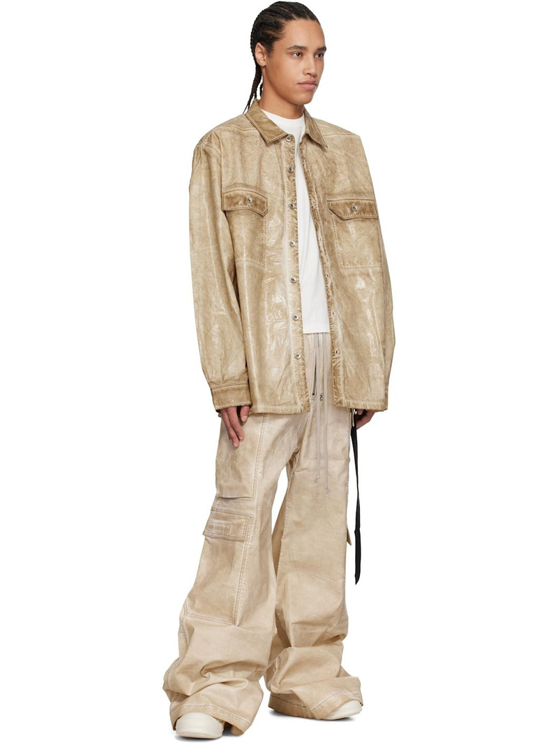 Rick Owens DRKSHDW Beige Hollywood Double Cargo Jumbo Belas Denim Pants outlook