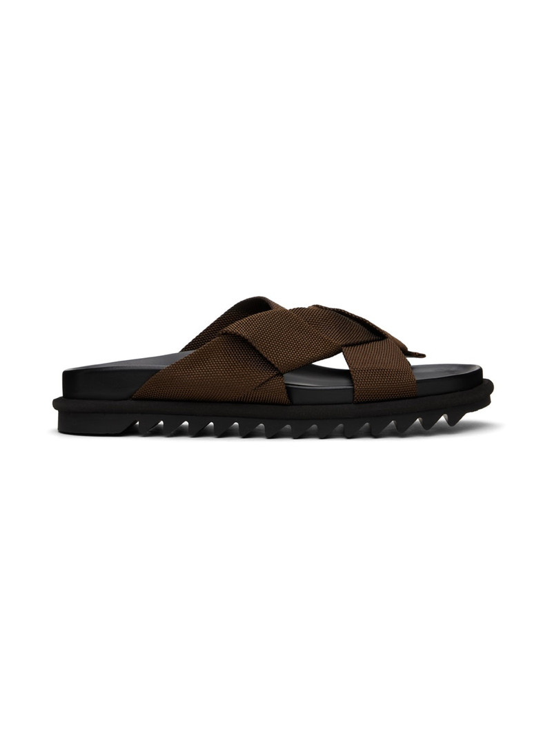 Brown Criss-Crossing Sandals 1