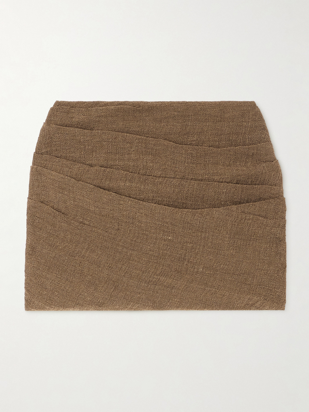 Spetses Draped Organic Linen-gauze Mini Skirt - 1