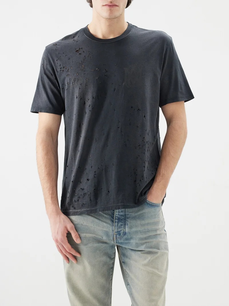 Shotgun distressed cotton-jersey T-shirt - 1
