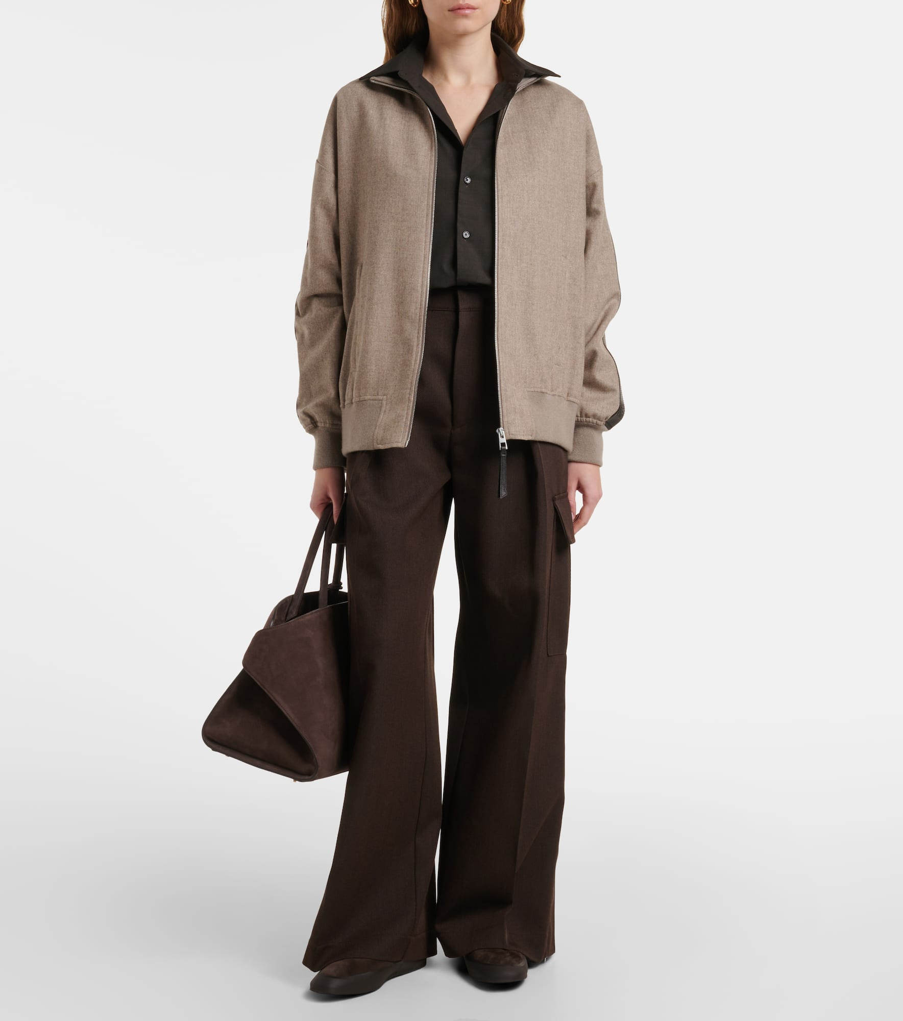 Apres Ski shearling-lined suede ballet flats - 3