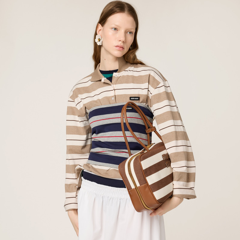 Miu Miu Beau canvas and leather bag outlook