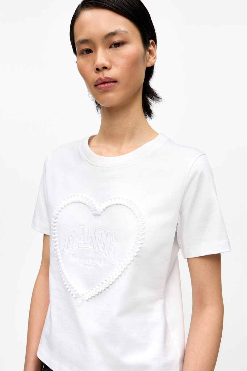 WHITE HEAVY COTTON HEART T-SHIRT 5