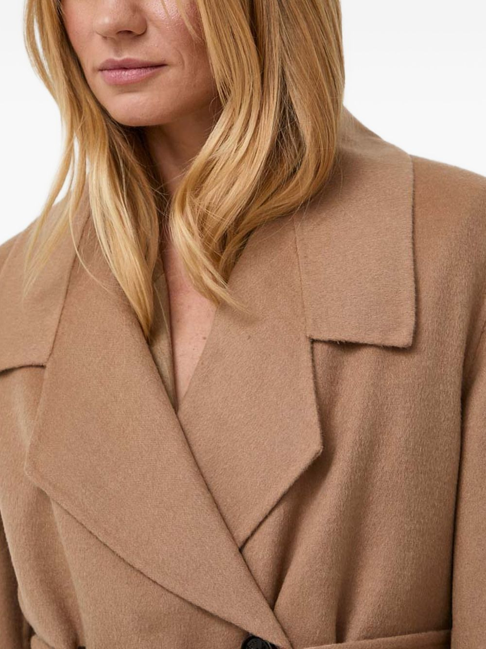 belted double-breasted coat - 5