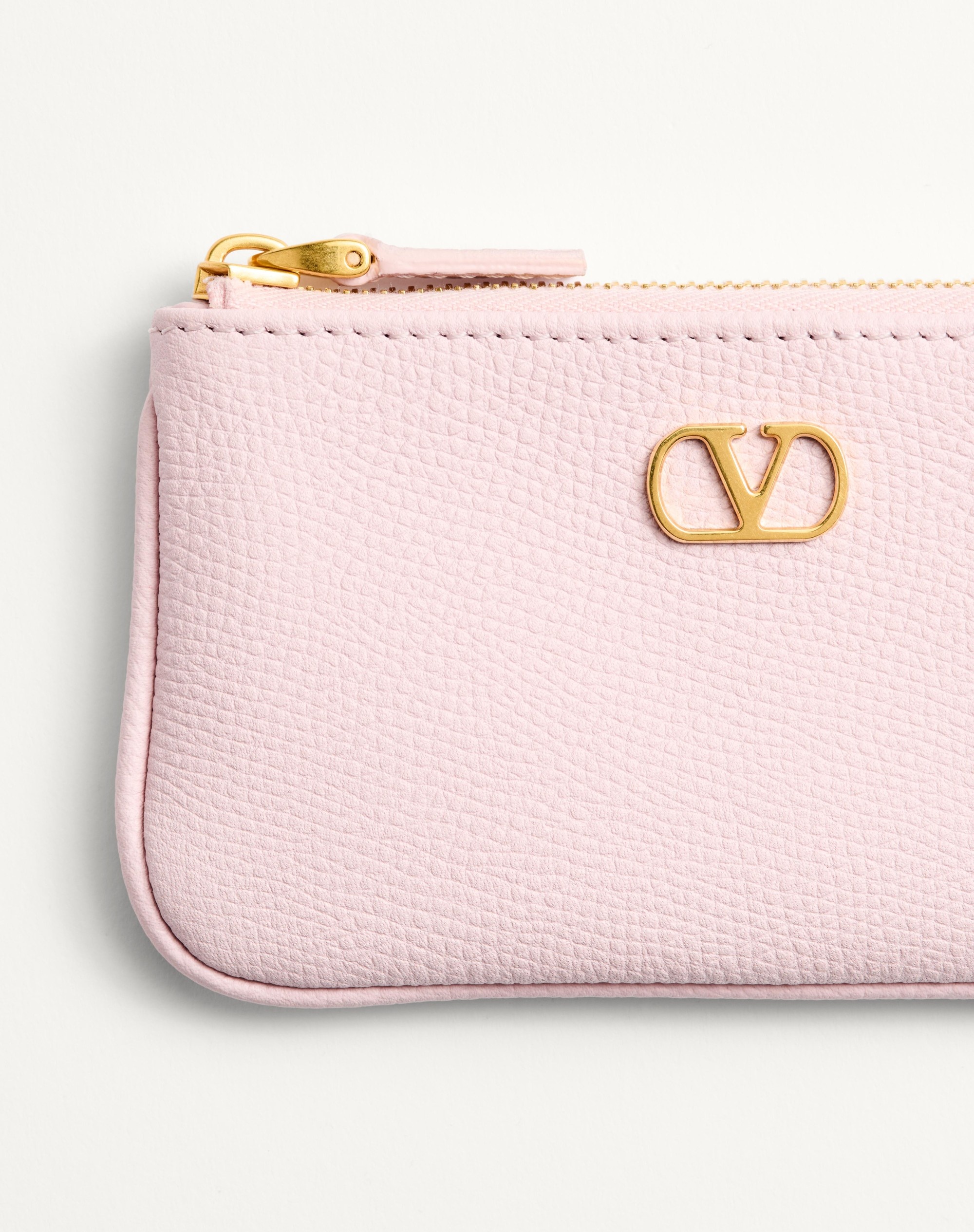 VLOGO SIGNATURE GRAINY CALFSKIN KEY RING - 2