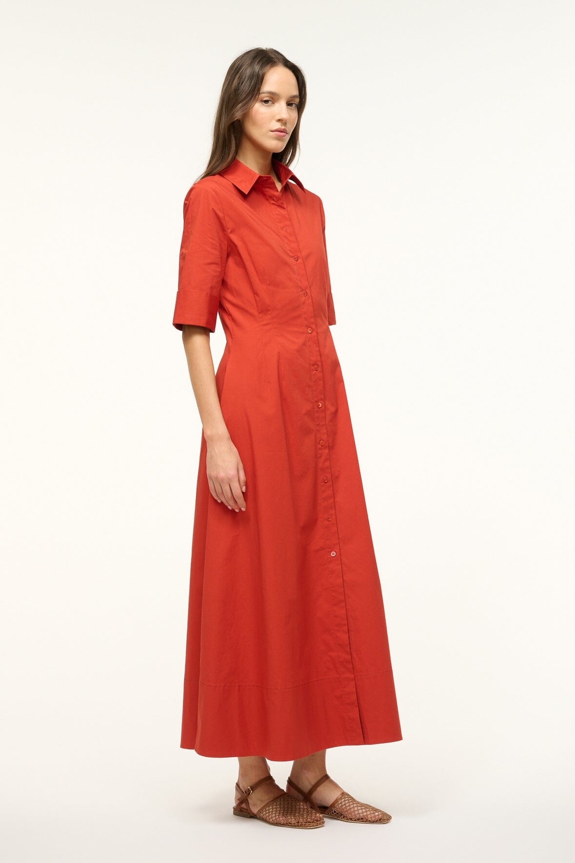 STAUD JOAN MAXI DRESS RUST - 3