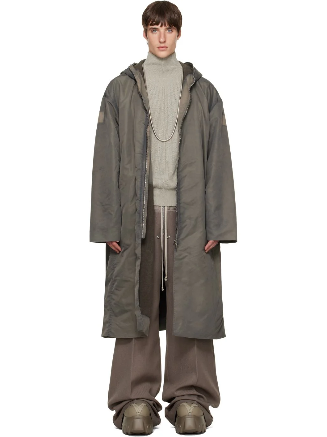 Gray Tower Wide Mac Coat - 1