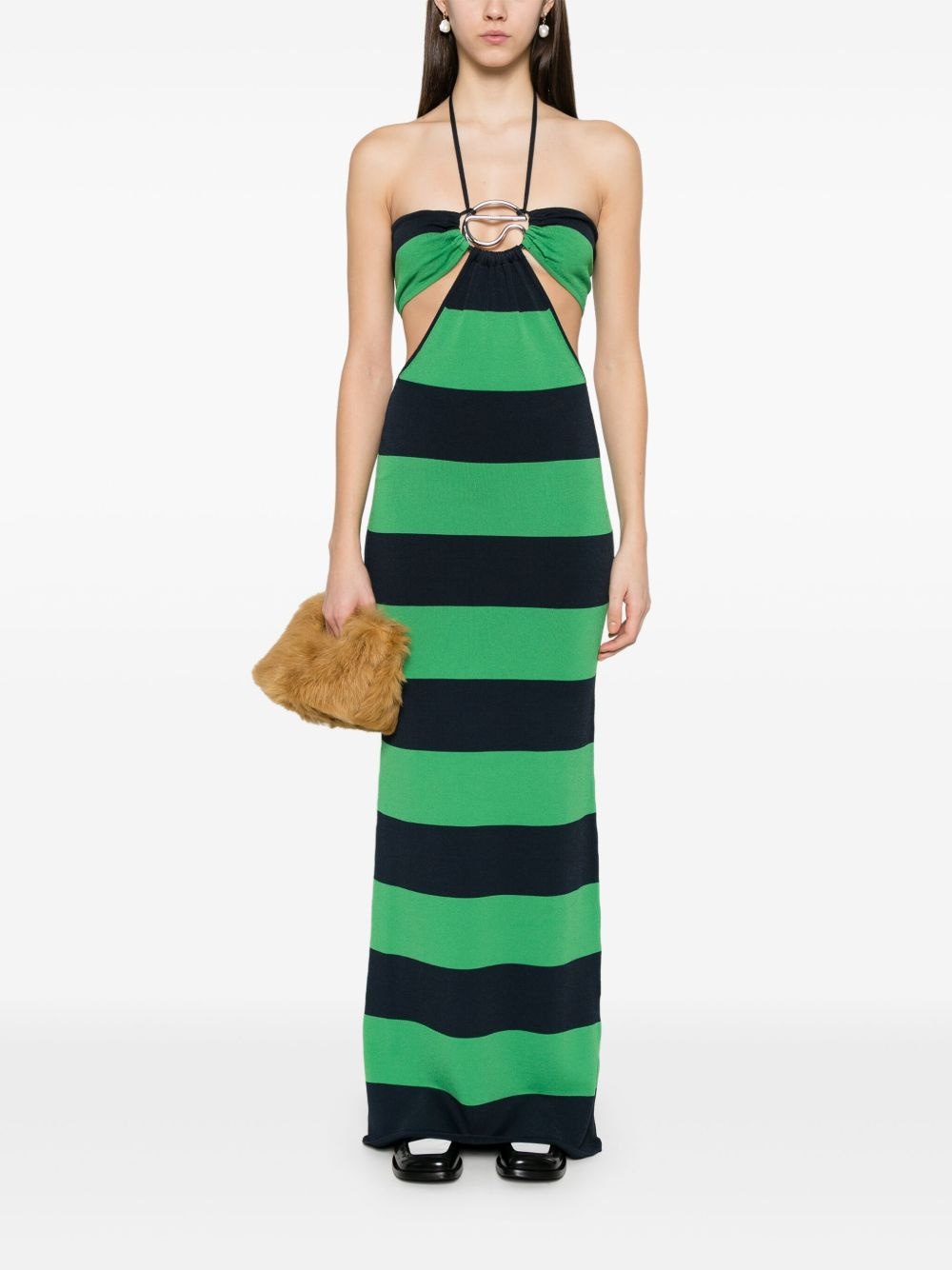 knitted striped midi dress - 2