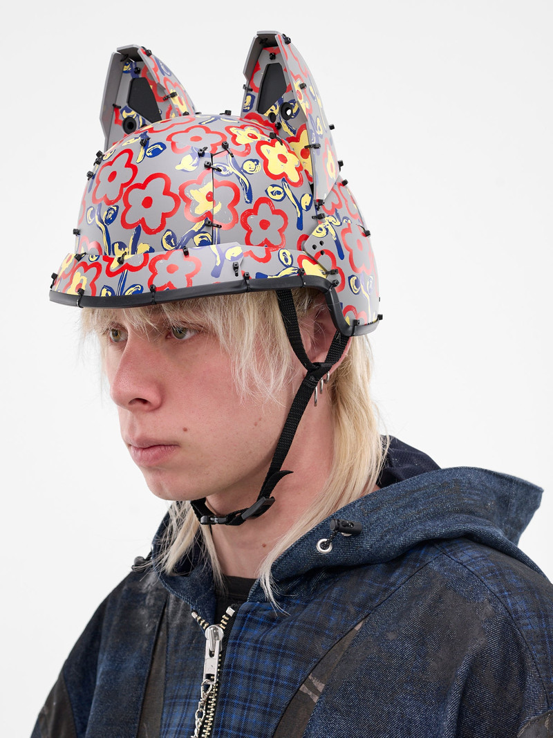 KIDILL Flower Print Animal Ears Hat outlook