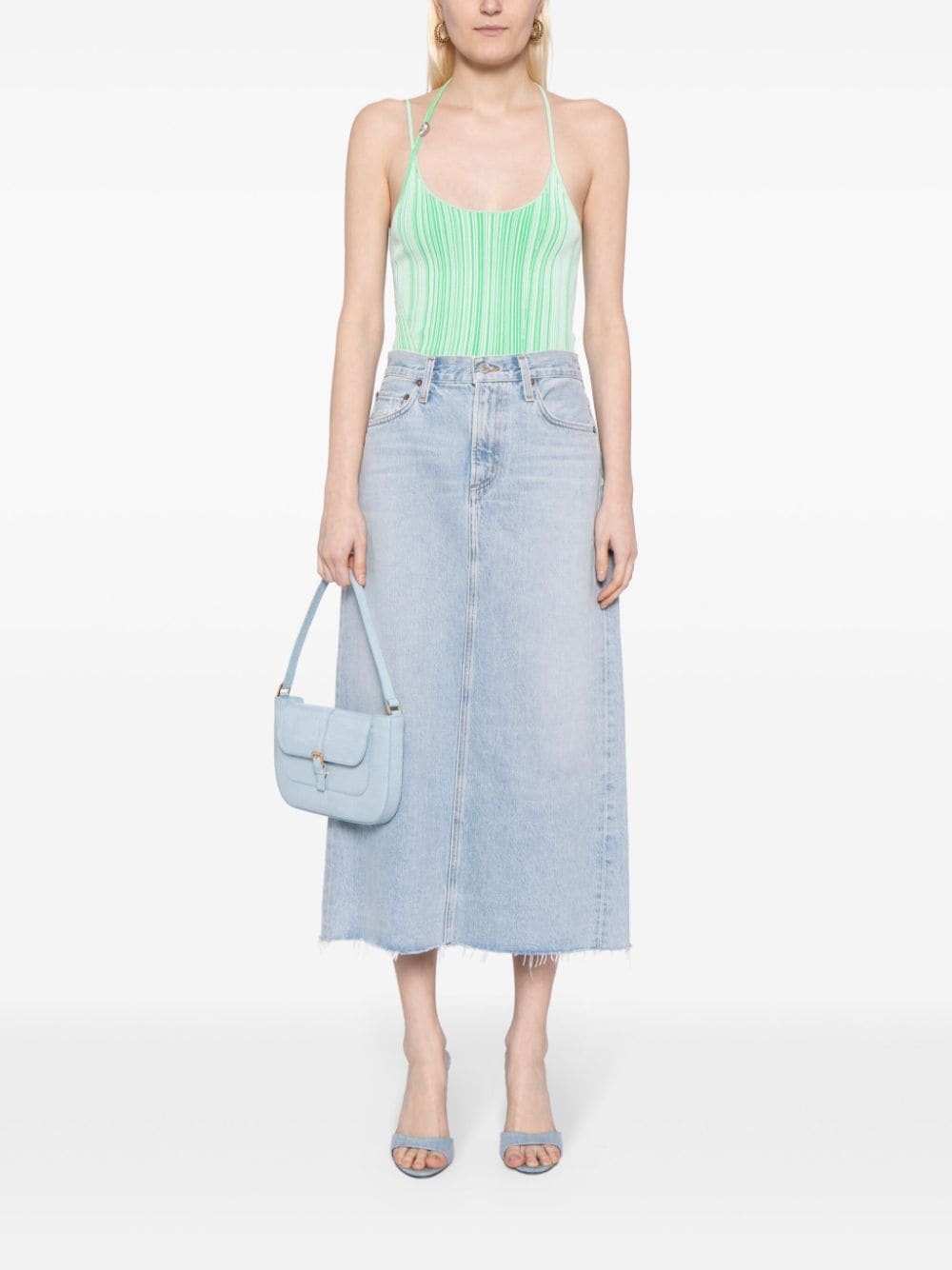 Della high-rise denim skirt - 2