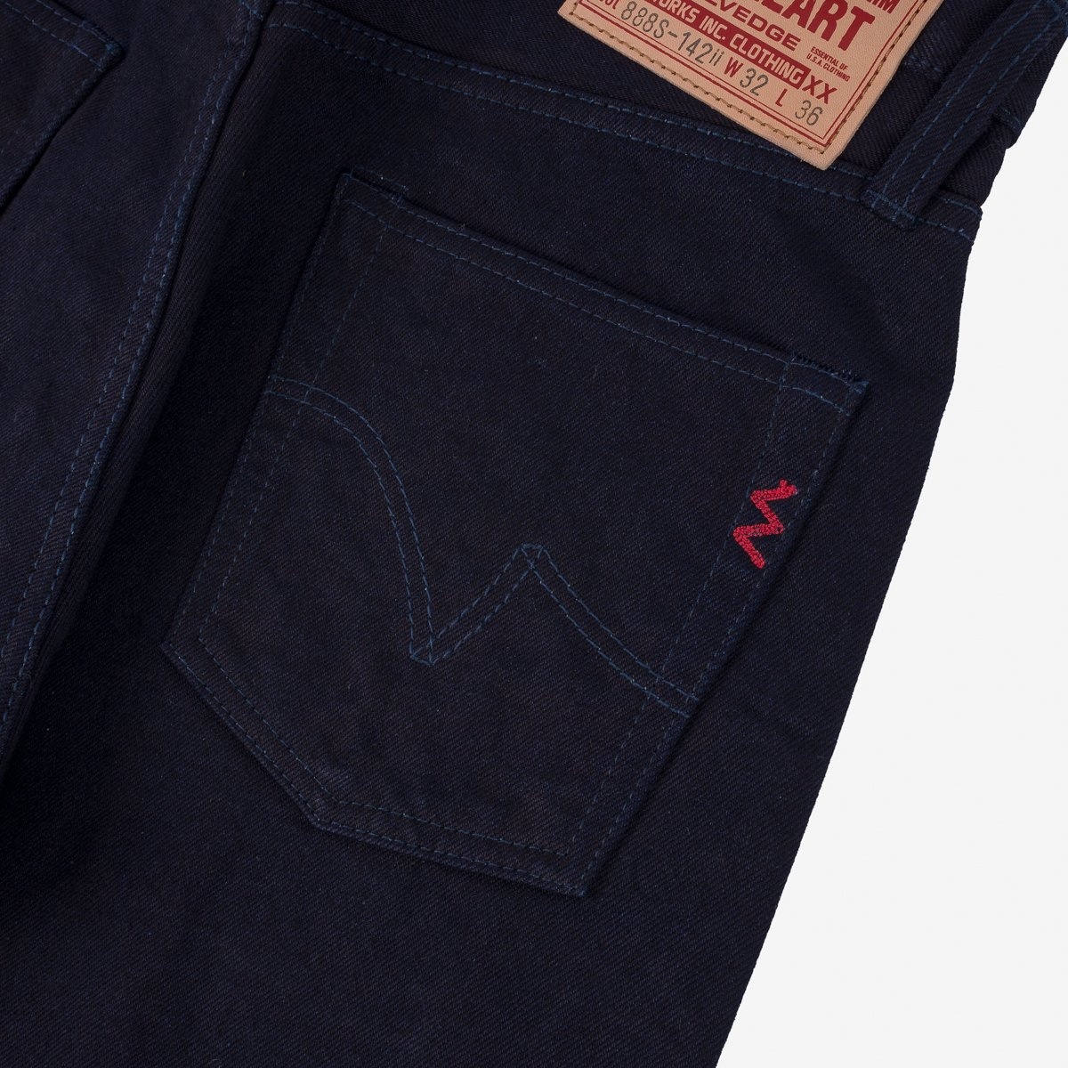 IH-888S-14ii 14oz Selvedge Denim Mid/High Rise Tapered Cut Jeans - Indigo/Indigo - 8